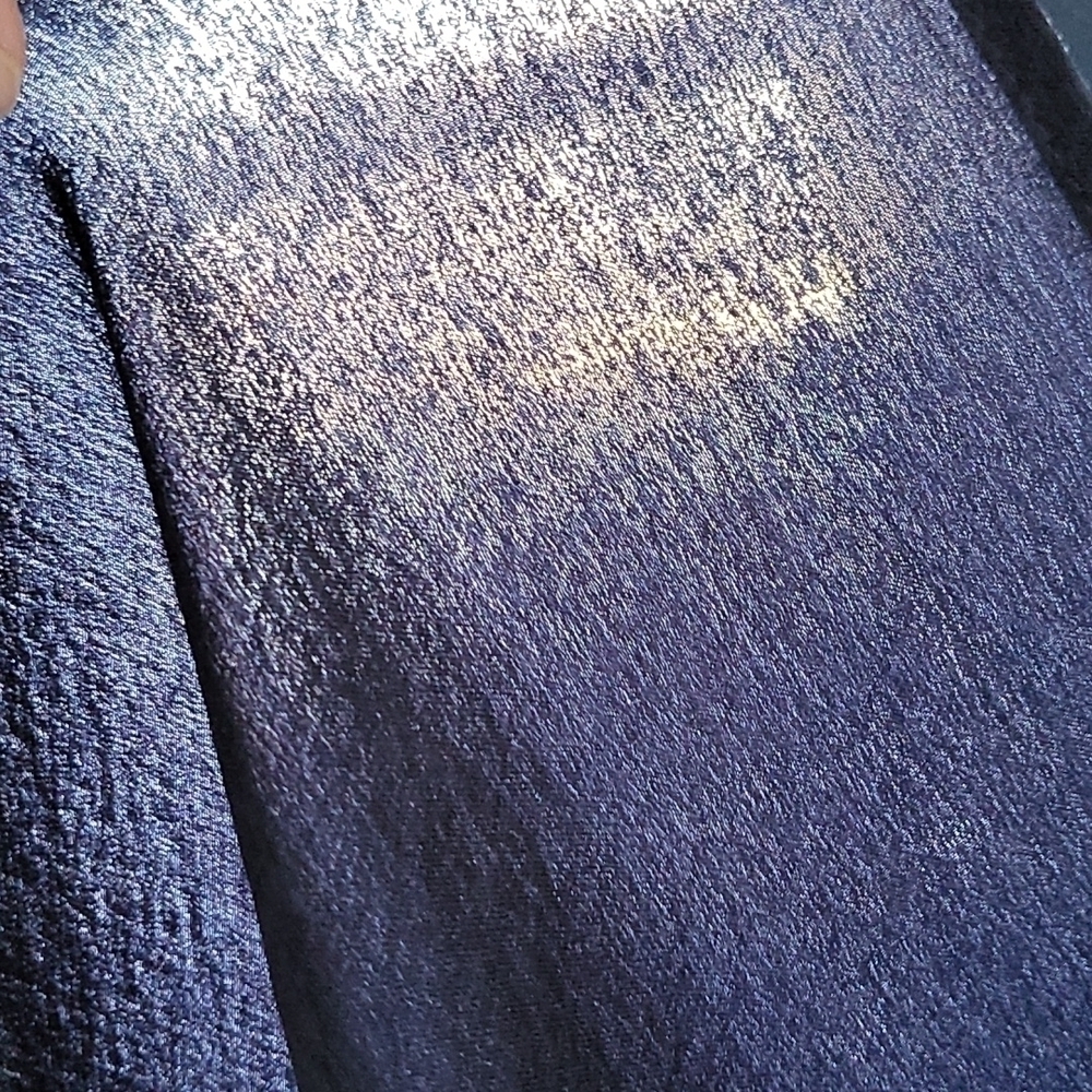 Roaman's navy blue button-down blouse NWOT - Picture 8 of 11
